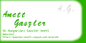 anett gaszler business card